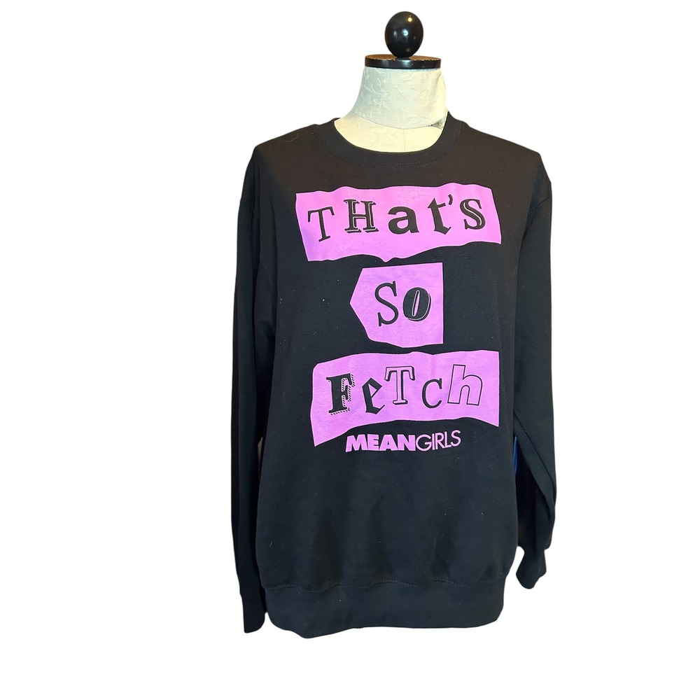 Mean Girls‎ Thats So Fetch Graphic Sweatshirt Black Unisex Adult Crewneck Sz S